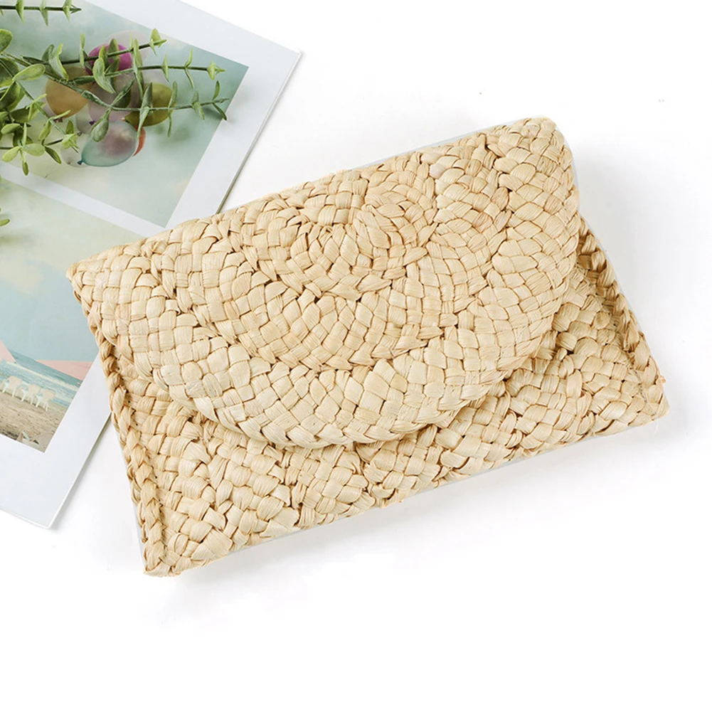 Summer Beach Vacation Clutches Bags for women Hand Knitted Rattan Straw Women Handbags New Fashion Luxury Bag Woman Wallet