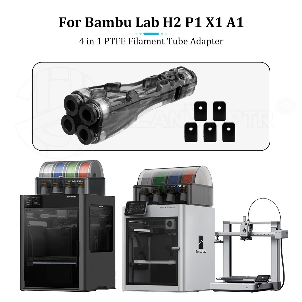 

4 in 1 Filament Adapter for Bambu Lab A1 A1mini X1 A1C P1P P1S P2S H2D H2S H2C 3D Printer Parts