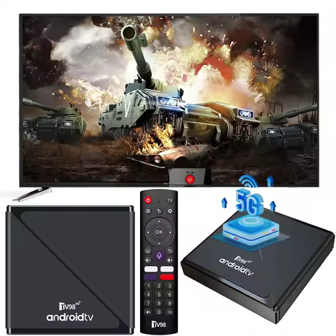 2.4G&amp;5G Dual WiFi BT5.0 Media Player Set Top Box Allwinner H313 Quad Core Android 14 TV Box Digital Voice Remote HD 8K 4K