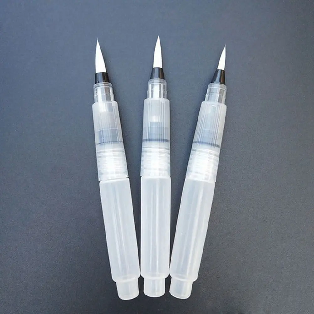 

3/6Pcs Water Soluble Colored Watercolor Soft Pen Brush Nylon Brush Head Refillable Water Pen Drawing Calligraphy Plastic