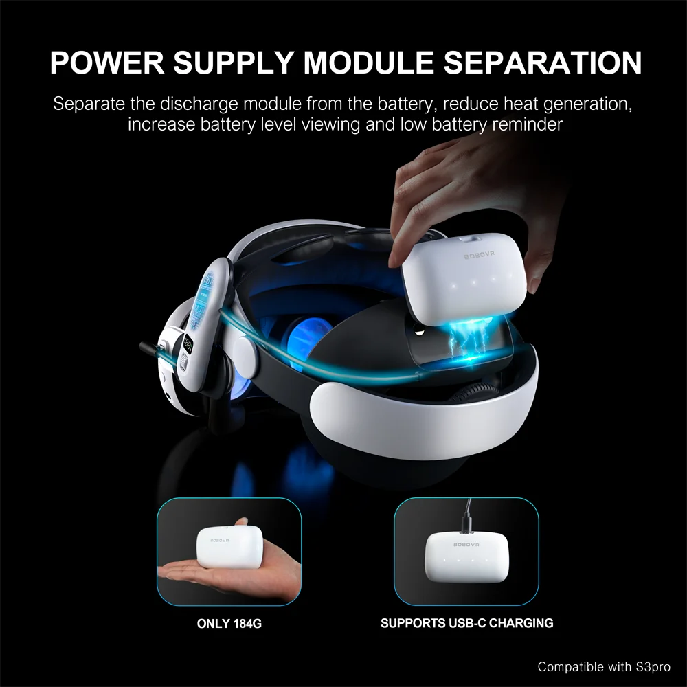 BOBOVR B100 10000mAh Battery Pack Replacement Spare Battery for S3