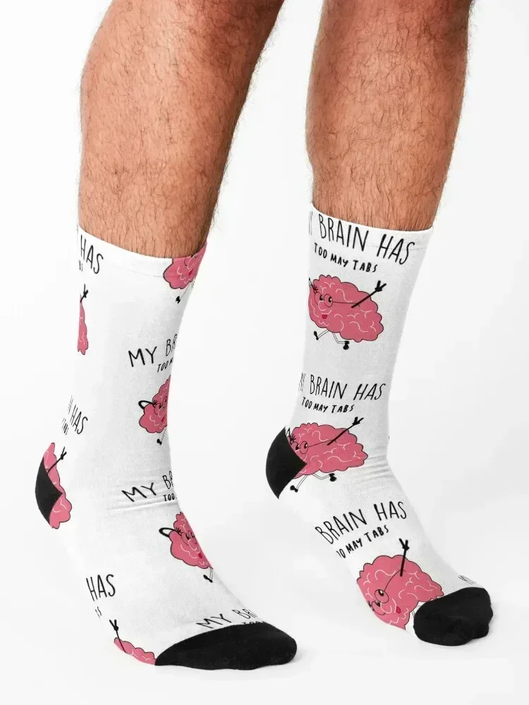 Brain Tabs Socks halloween funny gifts New year's Running Socks Men's Women's