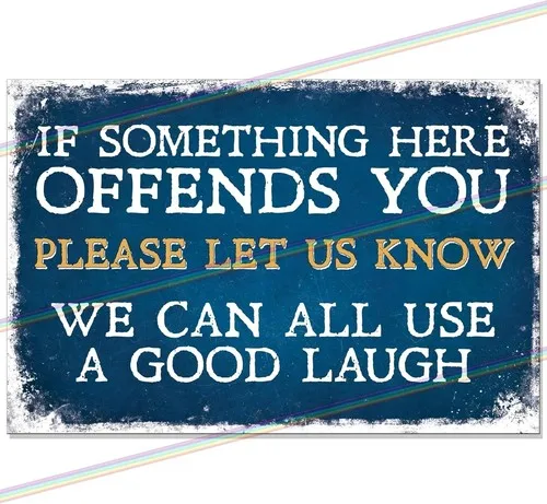 Something Offends 30cm Metal Signs Mancave Pub Bar Garage Funny Retro Tin Sign --Tin Sign