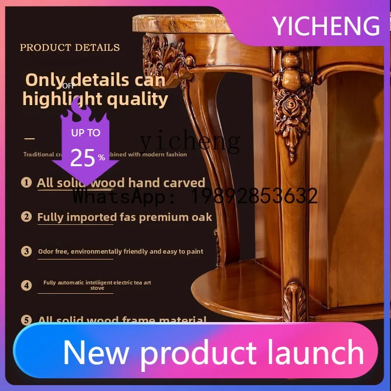 

X6 Tea Table Marble Solid Wood Tea Table and Chair Set for Home Balcony