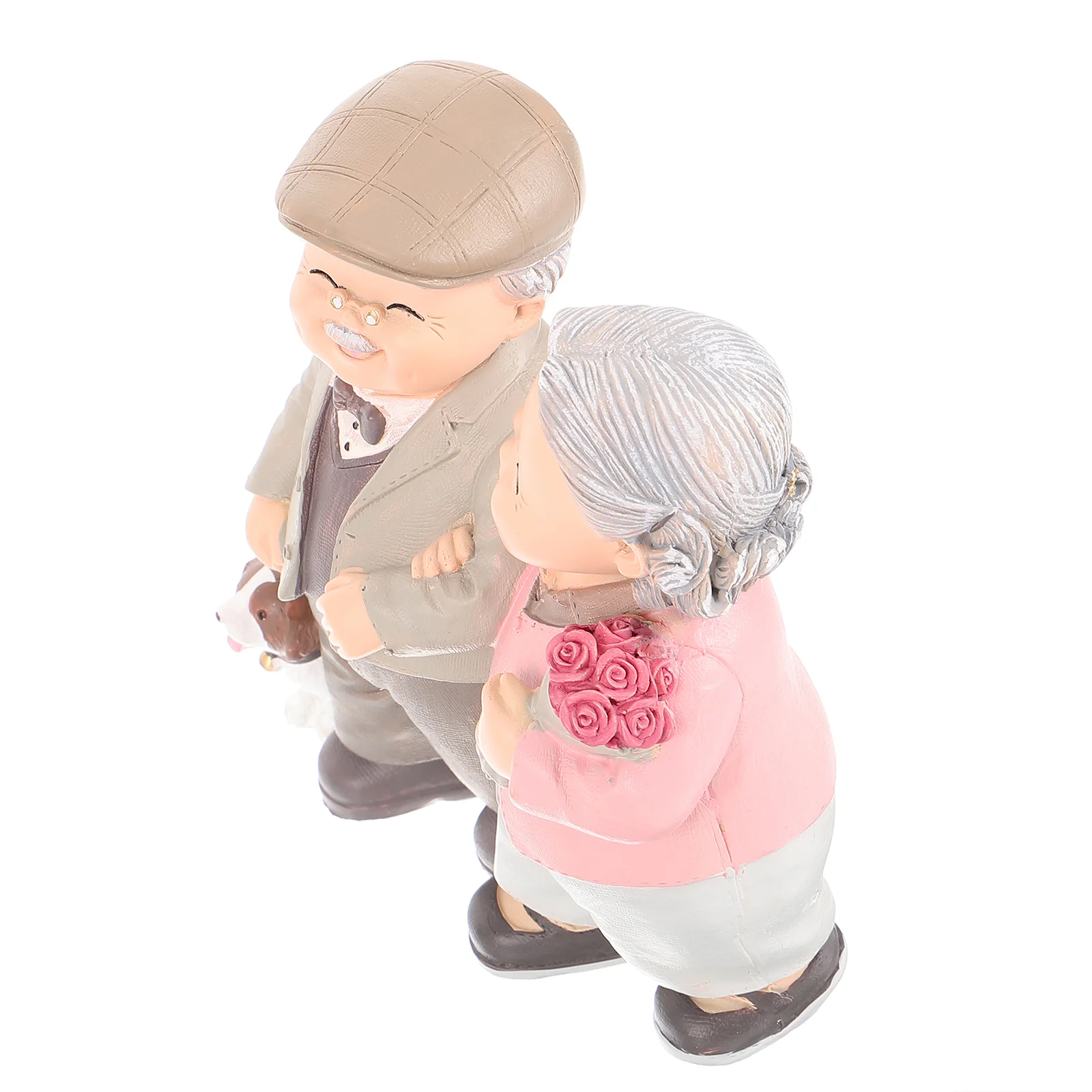 Old Man Granny Ornaments Gift Eye-catching Adornment Top Hat Love Lasts Figurine for Grandparents