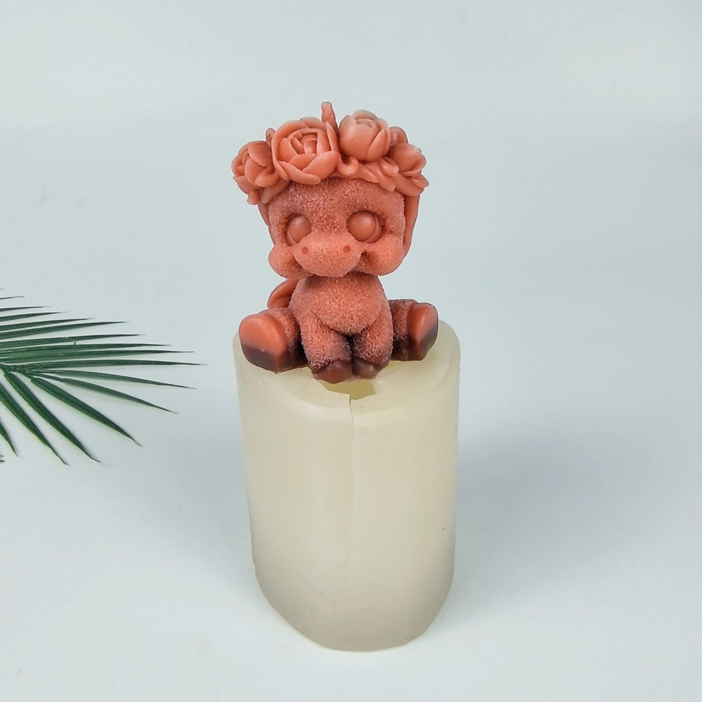 3D Animals Mold Wreath Pony Moulds Silicone Candle Soap Molds Clay Resin Cake Decor Wedding Birthday Candles Handmade DW0853