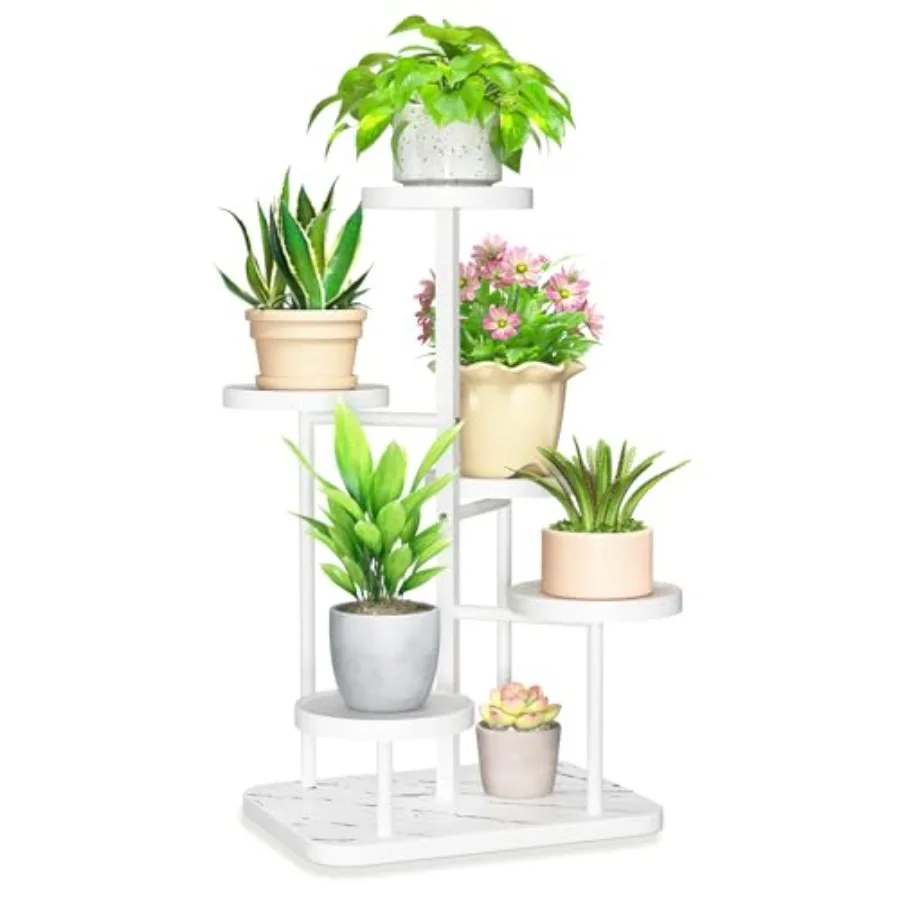 

5 Tier Tall Plant Stand Rack Indoor Outdoor House, Heavy Duty Multi Level Metal Organizer, Vertical Narrow Unique Spiral Folwer