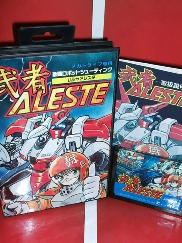 Aleste z pudełkiem i instrukcją obsługi Megadrive Genesis System kartridż z grą 16 Bit Sega MD — zdjęcie produktu 3