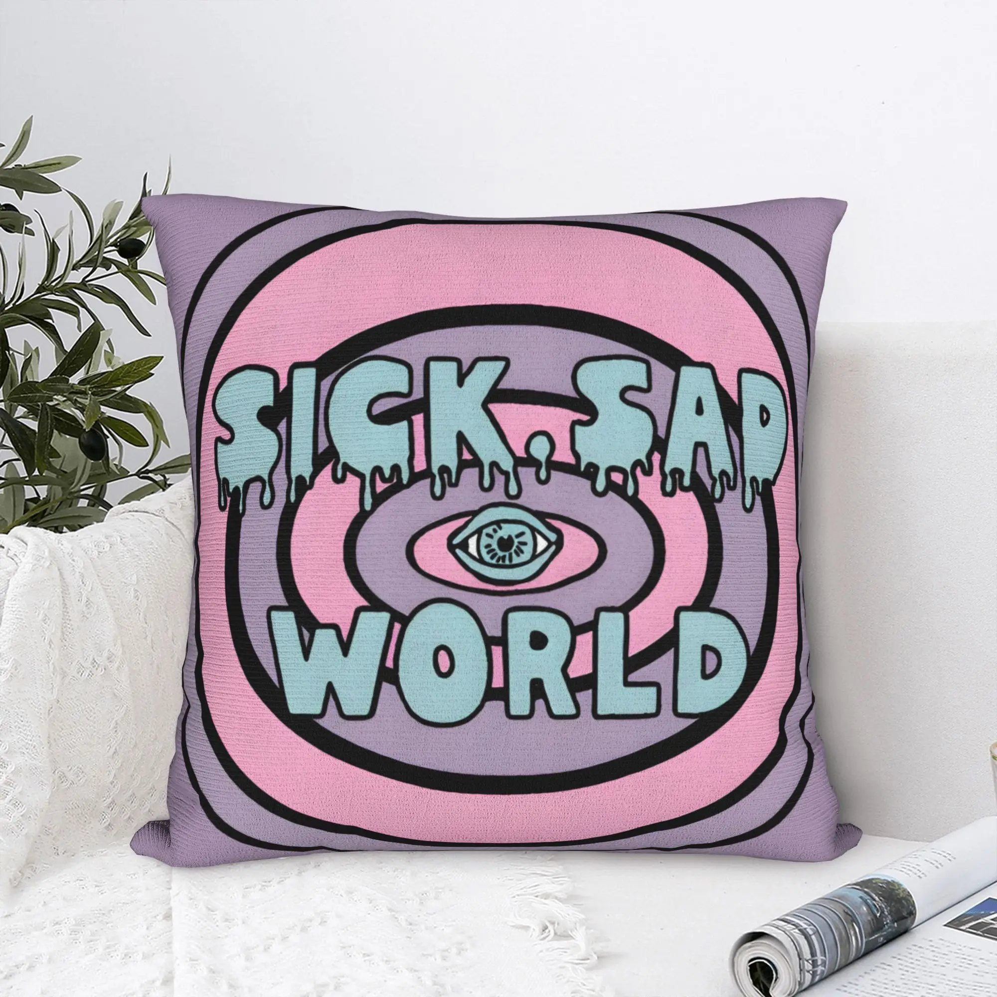 Sick Sad World Pastel Darias 90s MTV Beavis Square Pillow Case  Cushion Covers Customized Decor Pillowcase for Sofa 45x45cm