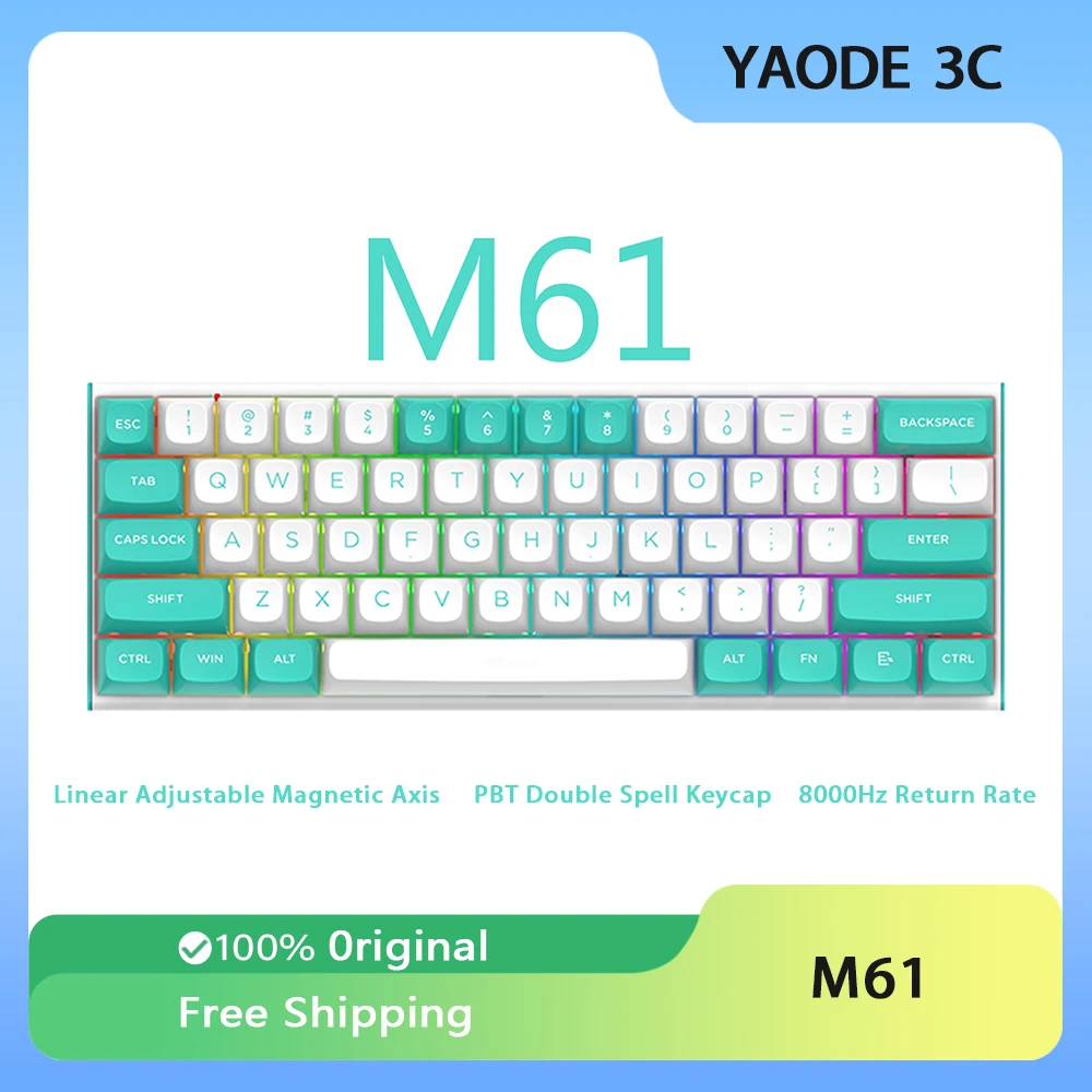 Imagem -01 - Teclado com Fio Mecânico Interruptor Magnético Linear 8k rt Teclado Gaming Personalizado Desktop Win Mac Acessórios Redragon-m61 teclado com fio mecanico interruptor magnetico linear 8k rt teclado gaming personalizado desktop win mac acessorios redragon m61 01