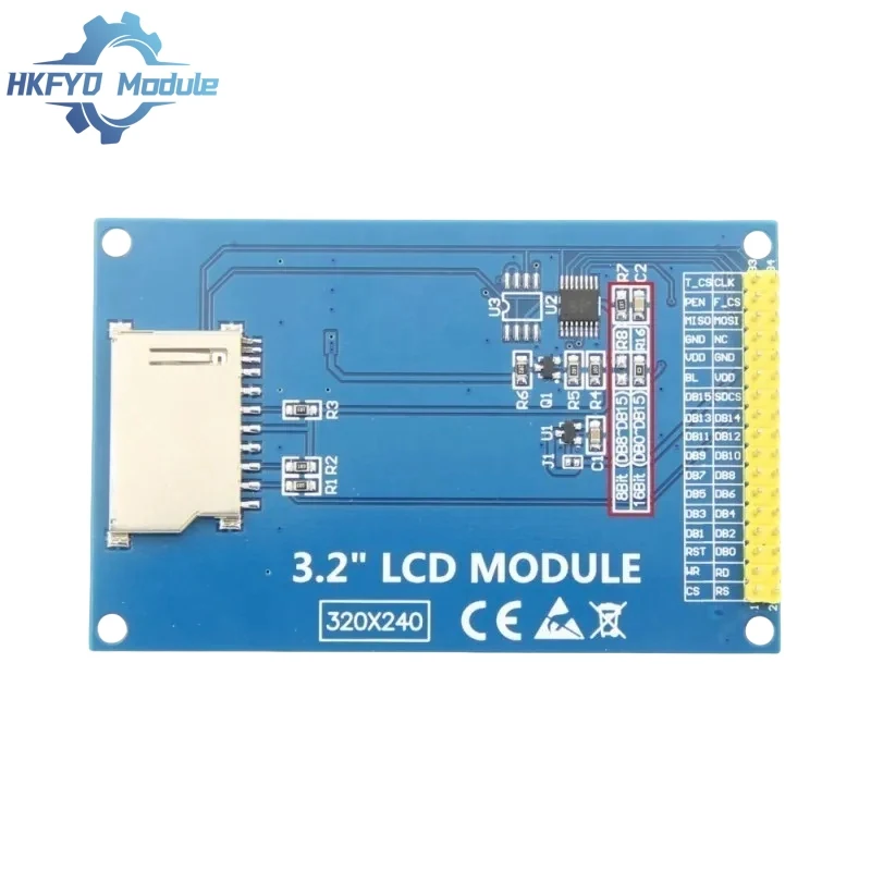 Imagem -05 - Módulo de Exibição Tft Lcd Touch Screen Interface Paralela Ili9341 240x320 3.3v 5v 8bit 16bit 32