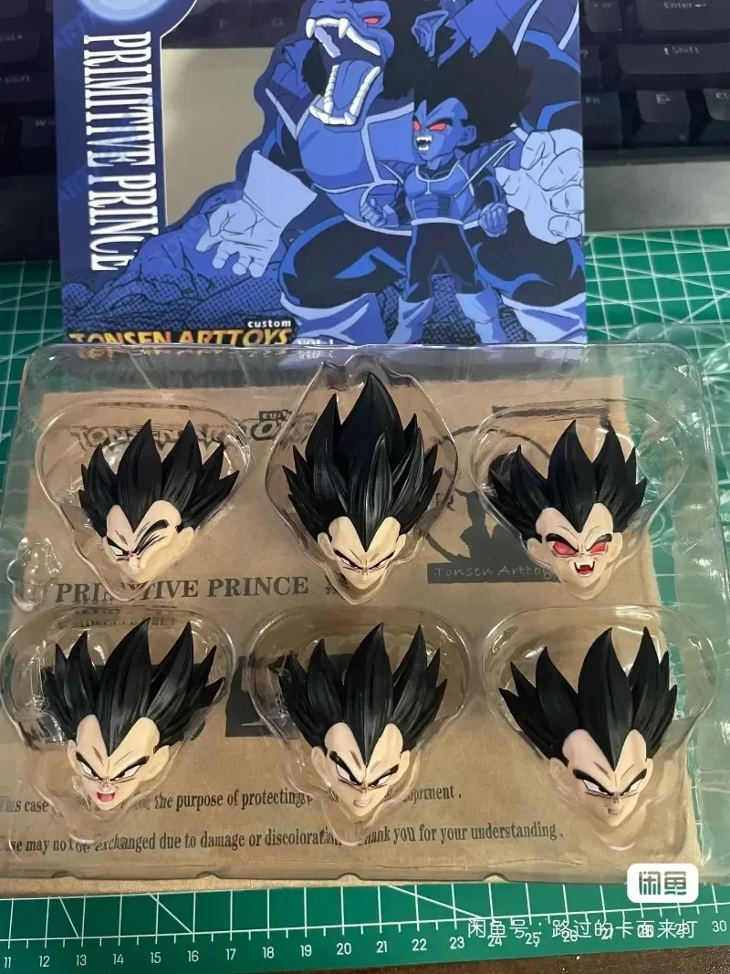 Em estoque demoníaco ajuste dragon ball terno goku vegeta super cabeça de corrida conjunto escultura amarelo acessórios para o cabelo pacote brinquedos