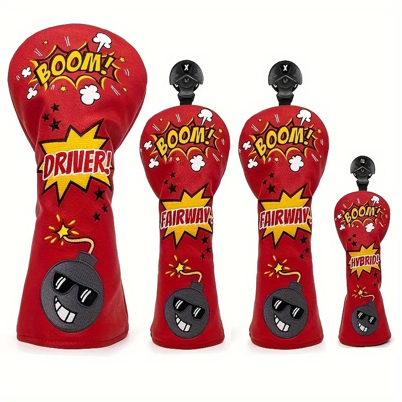 1pc Creative Boom Design Golf Club Headcover, Driver/Fairway Wood/Hybrid Head Cover # 1 # 3# UT