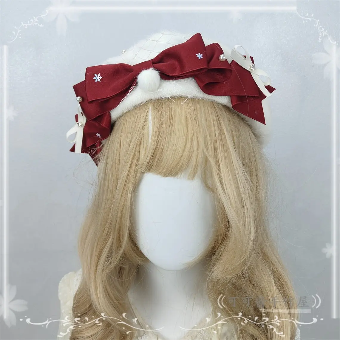 

Берет в стиле Лолита с бантом, осенне-зимняя плюшевая белая шапка, милые женские шапочки, симпатичный берет для женщин