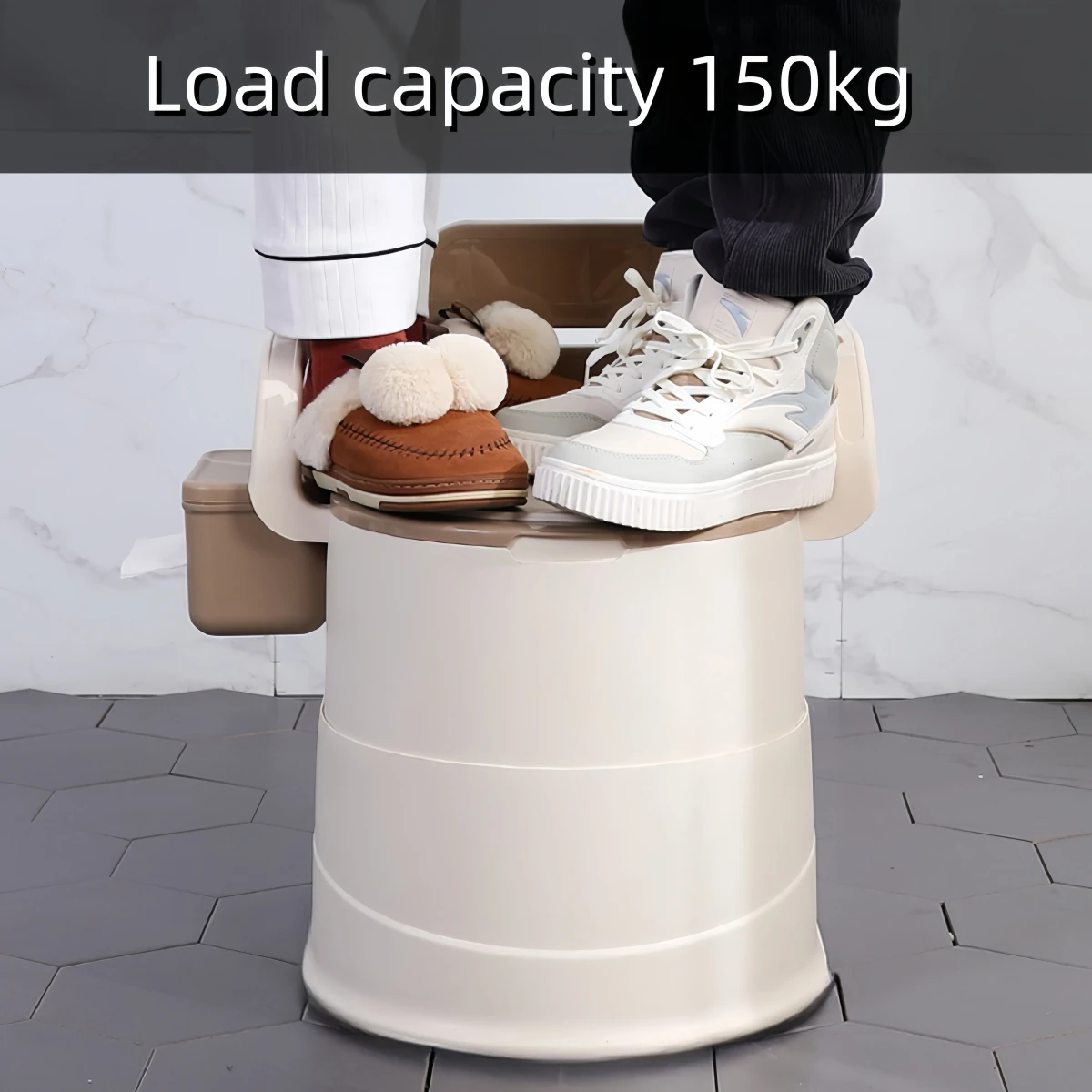 قطعة واحدة من مرحاض محمول باللون الرمادي/الوردي مع دعم خلفي مريح وغطاء، مناسب للتخييم، والأنشطة الخارجية، والحمام، وغرفة النوم، والمشي لمسافات طويلة، والنساء الحوامل، والأشخاص ذو التنقل المعاقين، ومرحاضون ذو غطاء محدود، ومستخدمين، ومستخدمين، ومستخدمين لمرحاضين، ومستوىين مع حامل مناديل، ومرحاضون قويين، وتصانة عاليين، وتصميم عصرياضة القياسين، وتصميم عصرياضة، وتصاقين، وتصميم عصريحة الرائح، وتصين، وتصميم عصريشة، وتصميم عصرياضة، وتصميم عصرياضة الرائحة الرائحة الرائحة الرائحة، بدون استخدام ا #4