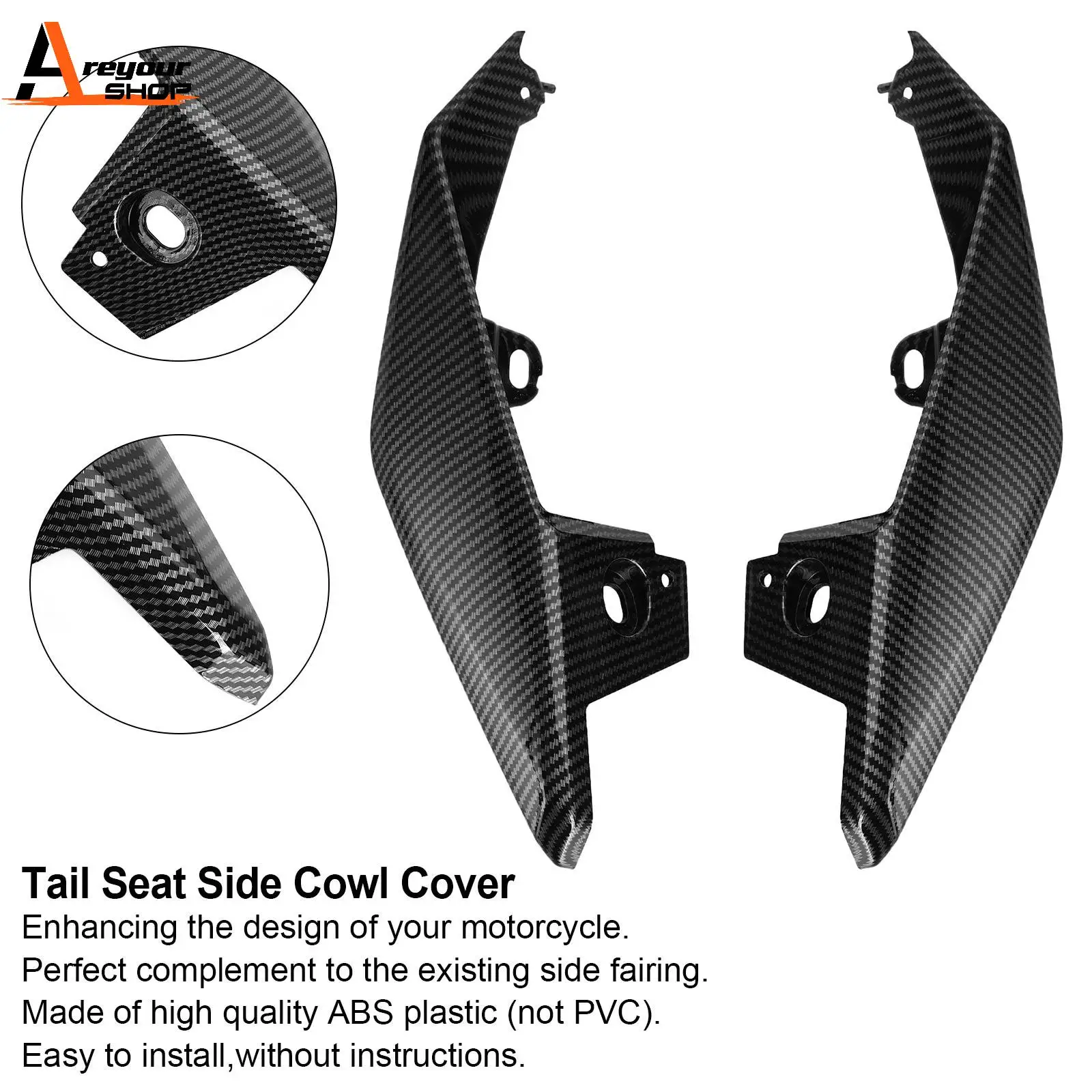 Areyourshop Carbon Tail Seat Side Cowl Cover Fairing For Yamaha MT-09 FZ09 2017 2018 2019 2020 2021 Motrocycle Parts