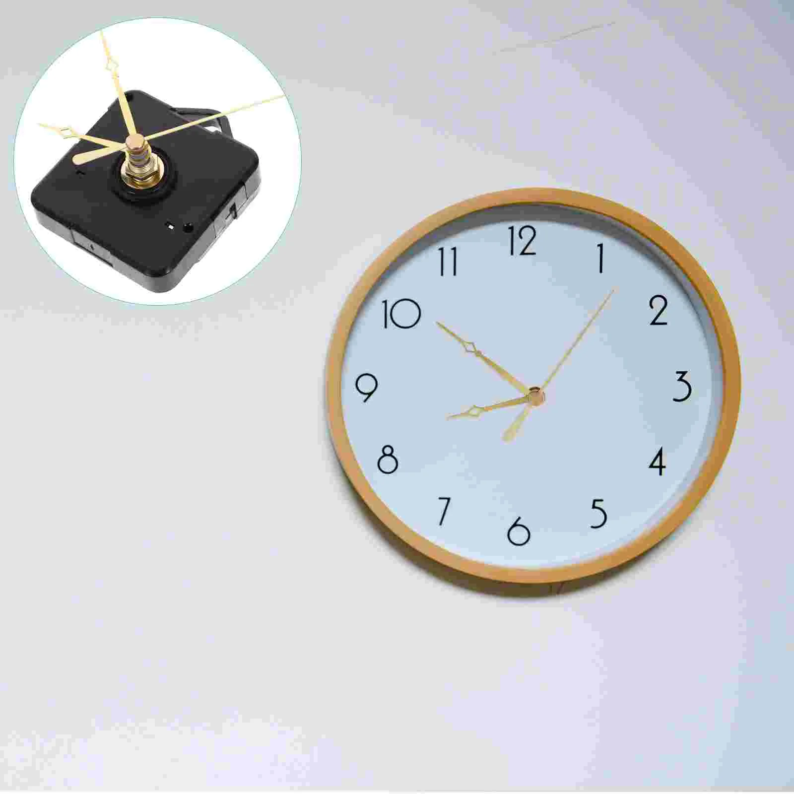 

Silent Table Clock Movement 12-15cm Small DIY Accessories Craft Hanging Watch (8-024 Gold Seconds) Making Kit Desk Plastic Work