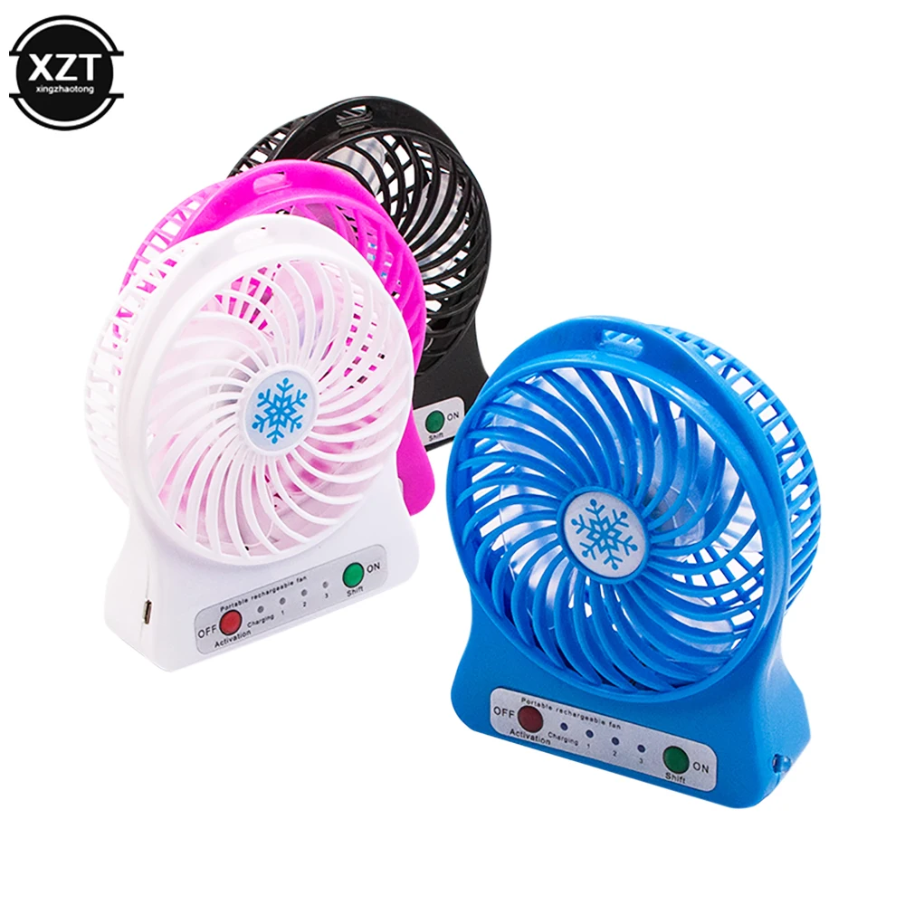 1pc Tragbare Wiederaufladbare Mini Fan LED Licht Luftkühler Mini Schreibtisch Fan USB Kühlung Wiederaufladbare USB Handheld Fans