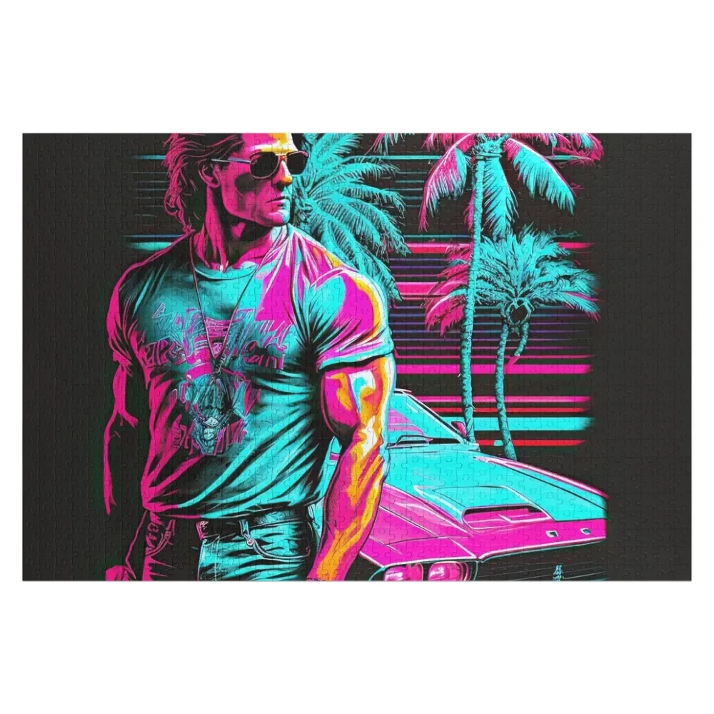 1980 Miami Vice Hyper Retro Neon Shift - Flashback Jigsaw Puzzle Custom Child Gift Woodens For Adults Puzzle