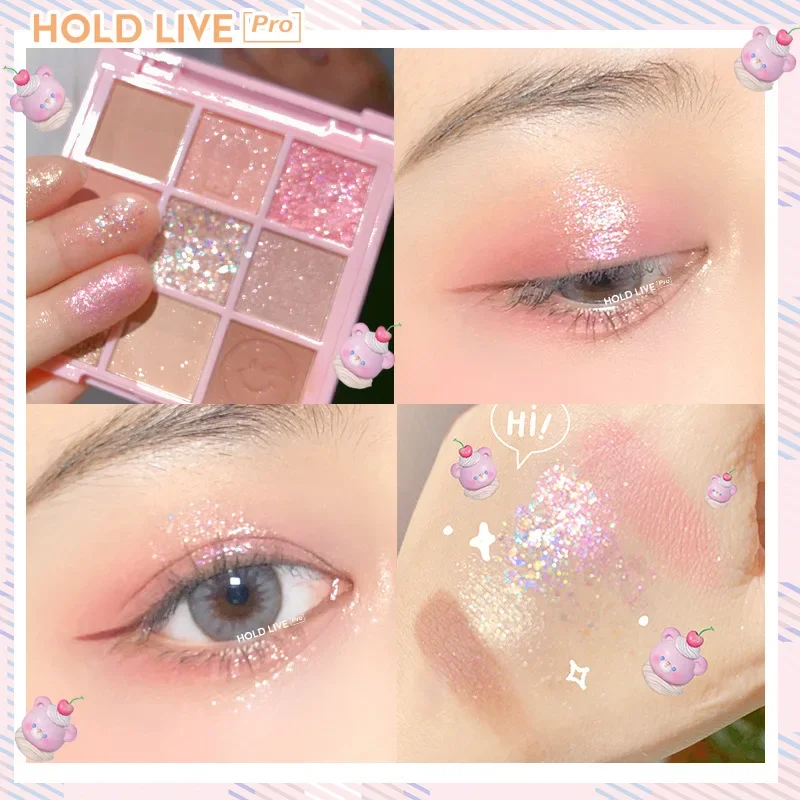 HOLD LIVE-sombra de ojos de miel de terciopelo rojo, 9 colores, mate nacarado, resistente al agua, color tierra tridimensional de larga duración