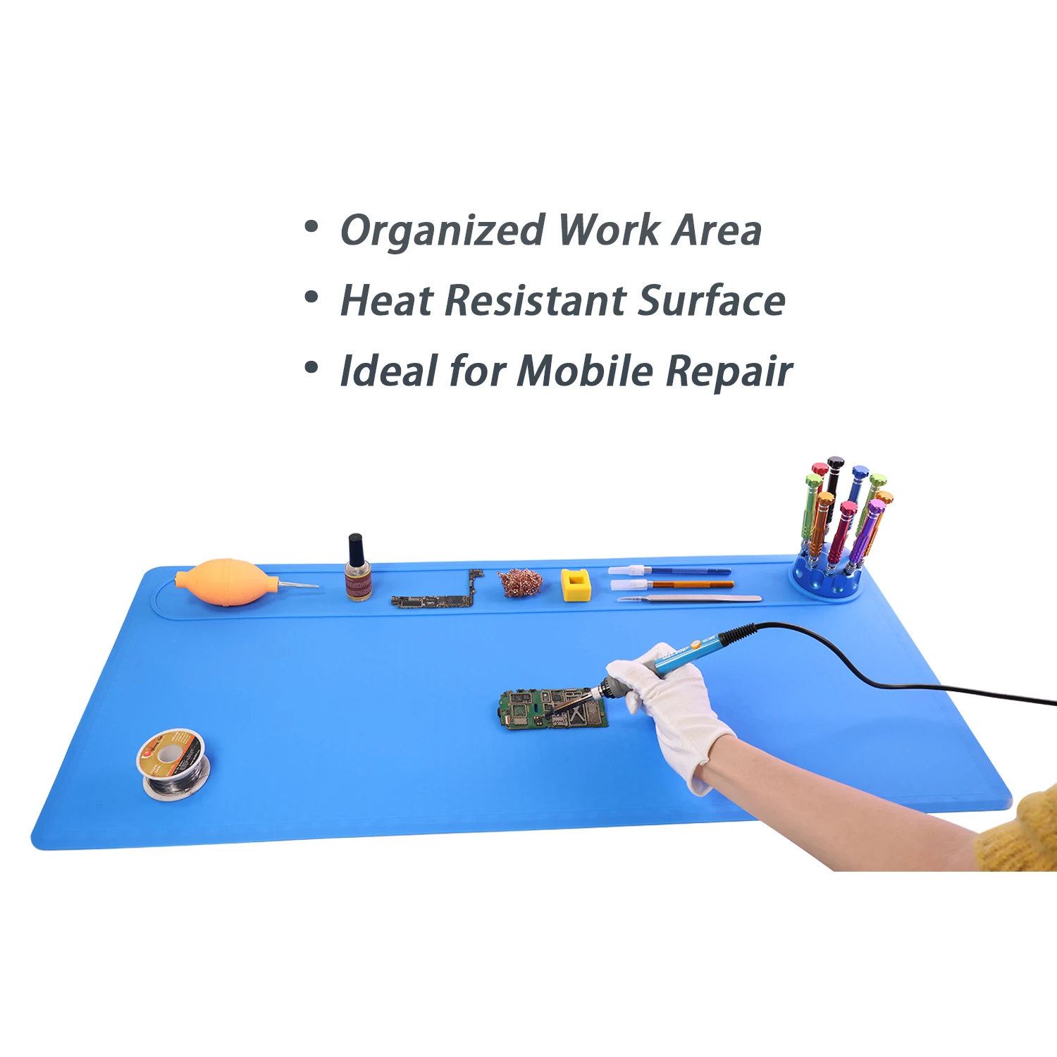 Anti-static ESD Welding Silicone Pad High-Temperature Resistant Silicone Rubber Repair Pad Phone Motherboard Repair Working Pad image 2