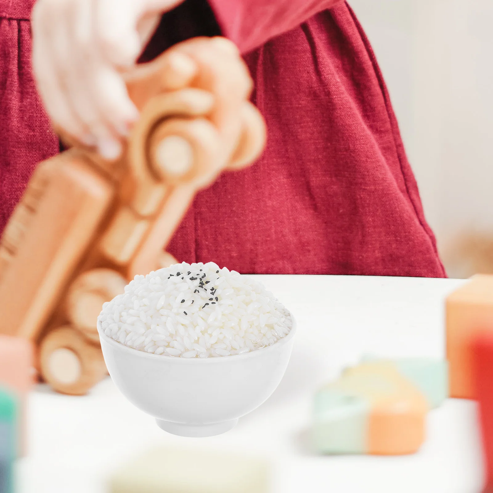 Realistic Food Prop Artificial Cooked Rice Home Decor Photography Props Display Plastic Steamed Rice Decoration