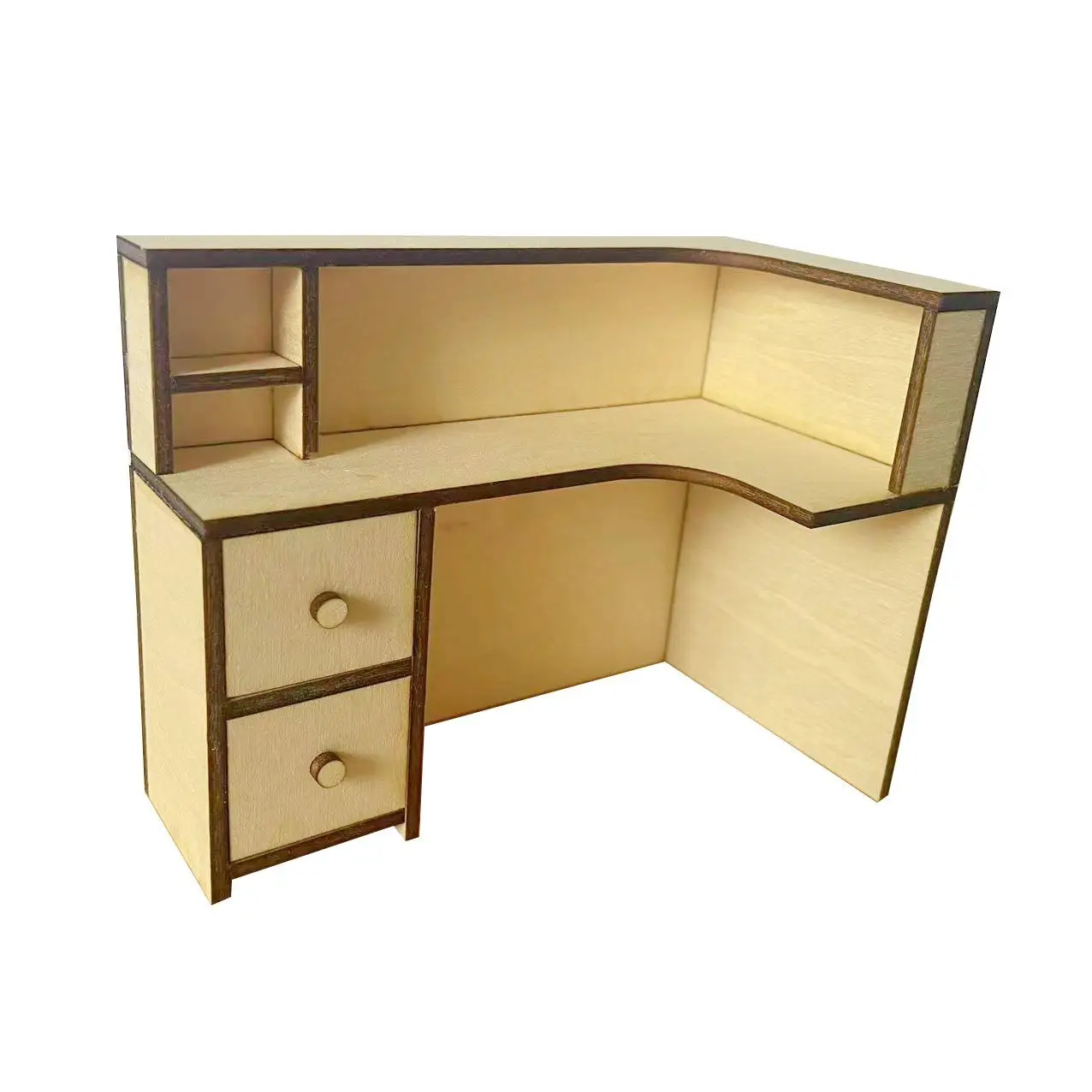 Scaffale portaoggetti in scala 1:12 con cassetto Artigianato Home Office Scrivania Scaffale per casa delle bambole per giochi di ruolo con vetrina micro paesaggistica