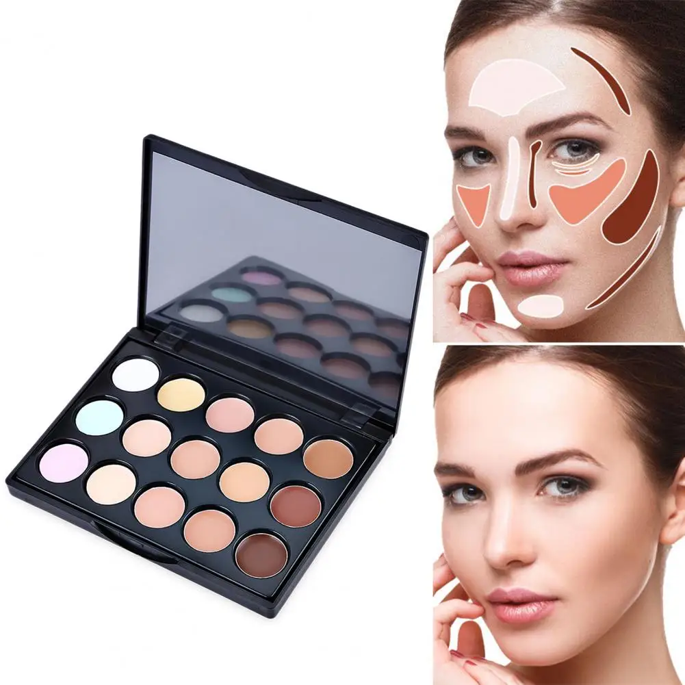 15 Colors Concealer Mild Whitening Skin Natural Contouring Waterproof Makeup Kit Cream Based Concealer Palette for Female