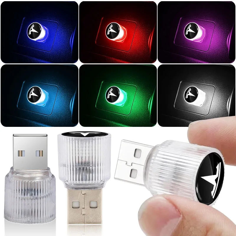 

Новая универсальная автомобильная USB-лампа для создания атмосферы, портативная светодиодная лампа для Tesla Model 3 2022 S X Y Style Roadster, центральный светильник на торцевую крышку колеса