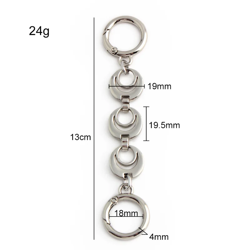 2/4/6PCS Crescent Moon Pattern Shoulder Bag Extension Chain Women's Backpack Crossbody Bag Detachable Extender DIY Wallet Making