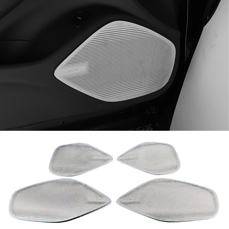 Stainless steel For Cadillac CT5 2020 Auto Accessories Car Dashboard speaker audio Horn Cover Trim Frame Car Sticker 1pcs