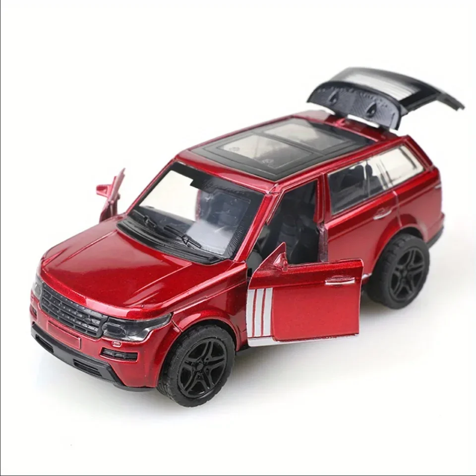 1/36 scale replica Range Rover die-cast toy car model, three doors that can be opened, pullback function, boy's toy.