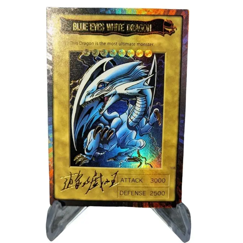 Blue-Eyes White Dragon Yu-Gi-Oh! Flash Card Holactie Creator of Light Dark Magician Girl Diy Action Toy Figures Game Collection