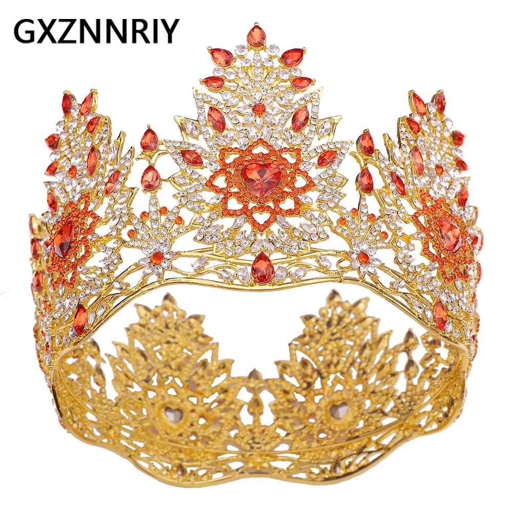 

Baroque Crystal Crown Beauty Pageant Champion Tiaras and Crowns for Women Rhinestone Hair Jewelry Party Prom Princess Gift