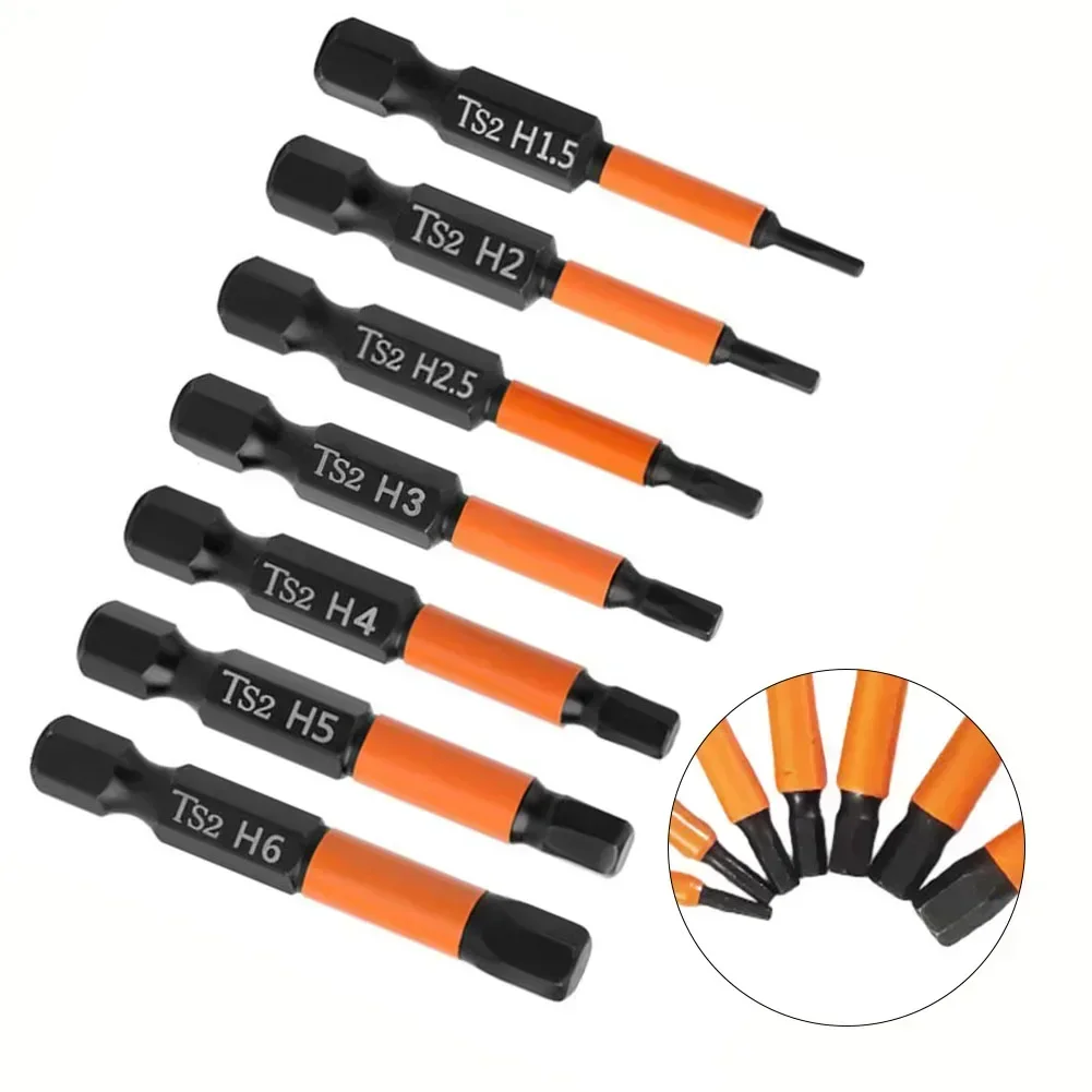 7pcs Screwdriver Bit Set Magnetic Hex Head 1/4 Shank Screwdriver Bit Electric Hexagonal Bit Screwdriver Socket Bit H1.5-H6