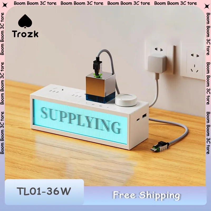 

Ozk TL01 Розетка Lightbox 36 Вт Быстрое зарядное устройство Настольный удлинитель Нитрид галлия USB TypeC Несколько вилок Домашнее быстрое зарядное устройство