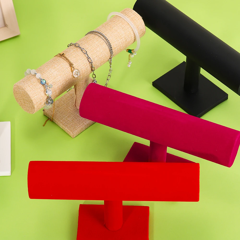 1pc Popular Jewelry Display Frame Suede Bangle Frame Display Props Shelf Bangle Bracelet Hair Ring Display Props