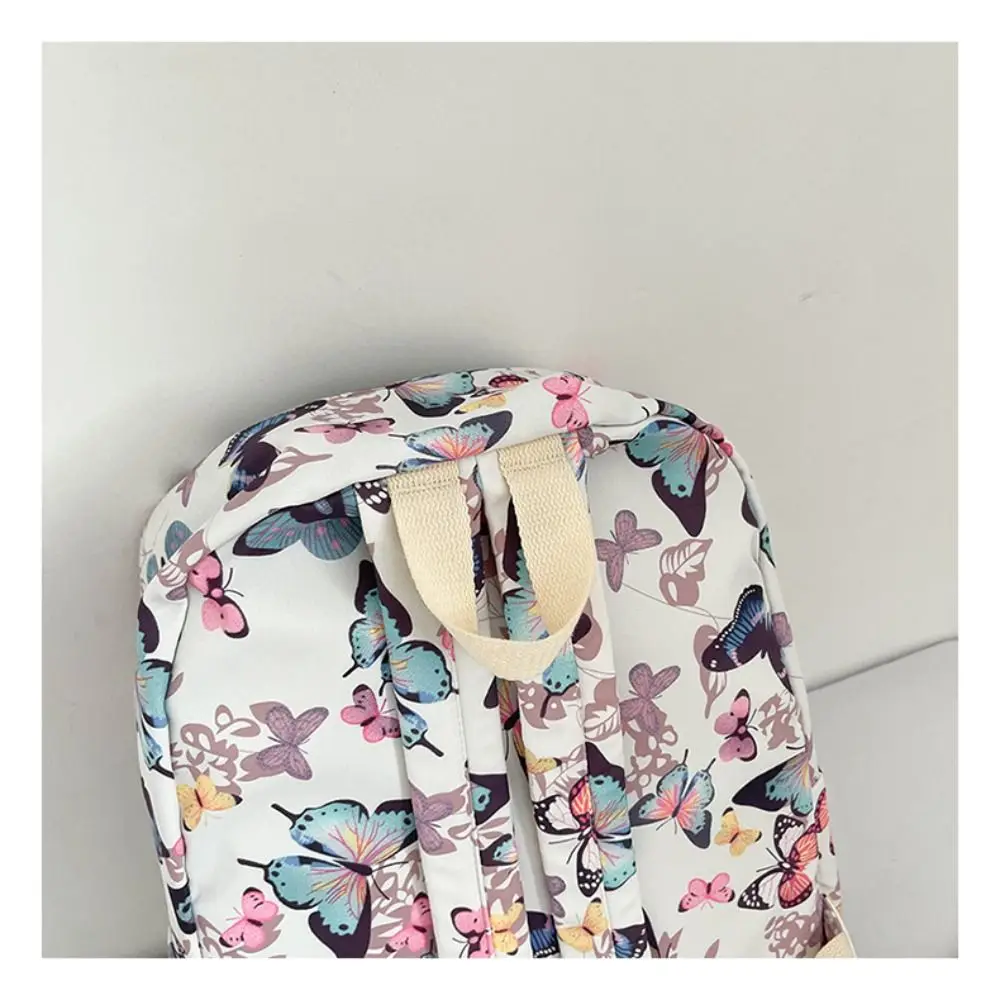 Unisex Butterfly Printing Pattern Backpack Student Backpack Girls Nylon Bag Without Pendant Short Distance Portable Travel Bag