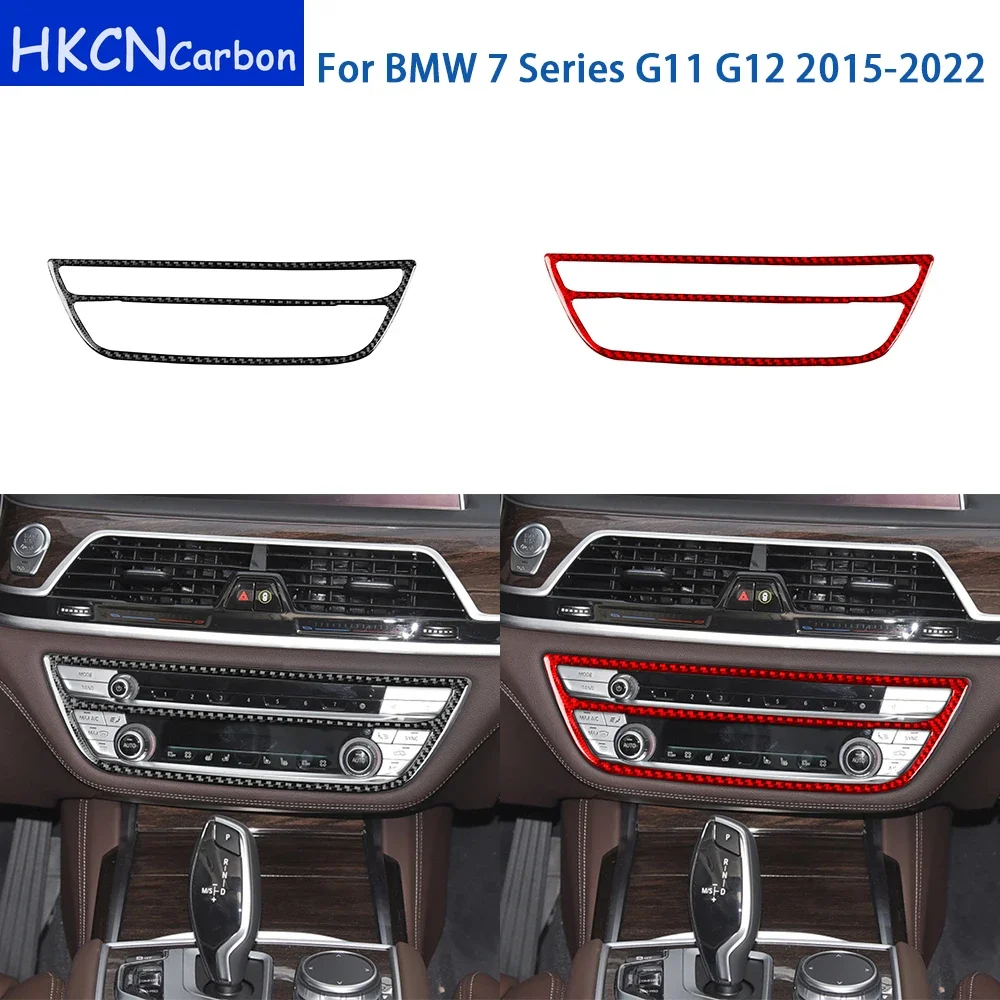 

For BMW 7 Series G11 G12 2015-2022 Accessories Real Soft Carbon Fiber Car Interior Center Multimedia Panel Cover Trim Sticker