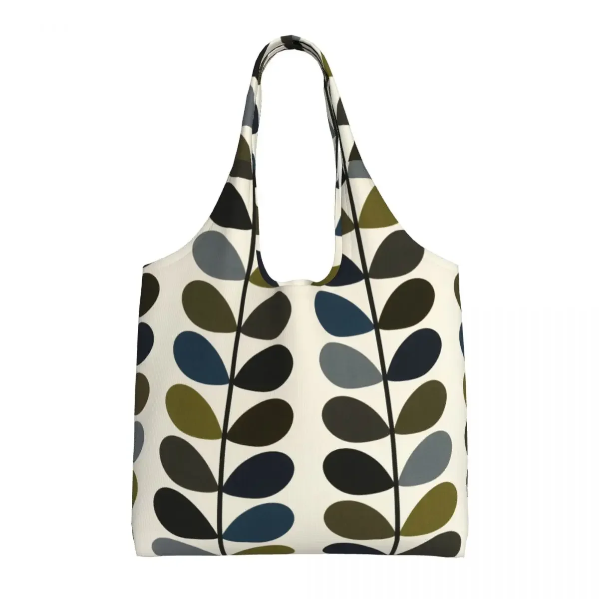 

Custom Cute Recycling Printed Scandinavian Orla Kiely Multi Stem Shopping Tote Bags Portable Canvas Shoulder Shopper Handbag