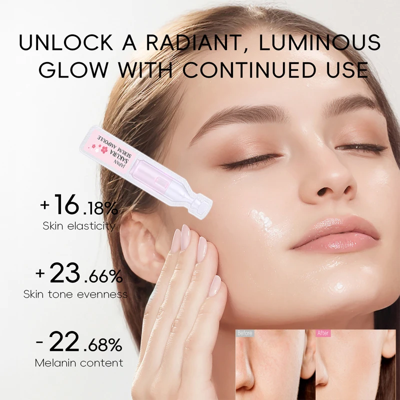 

LAlKOU Japan Sakura Face Serum Ampoule Blemish Melanin Removal Whitening Moisturizing lifting Brighten Skin Tone 2ml*10PCS