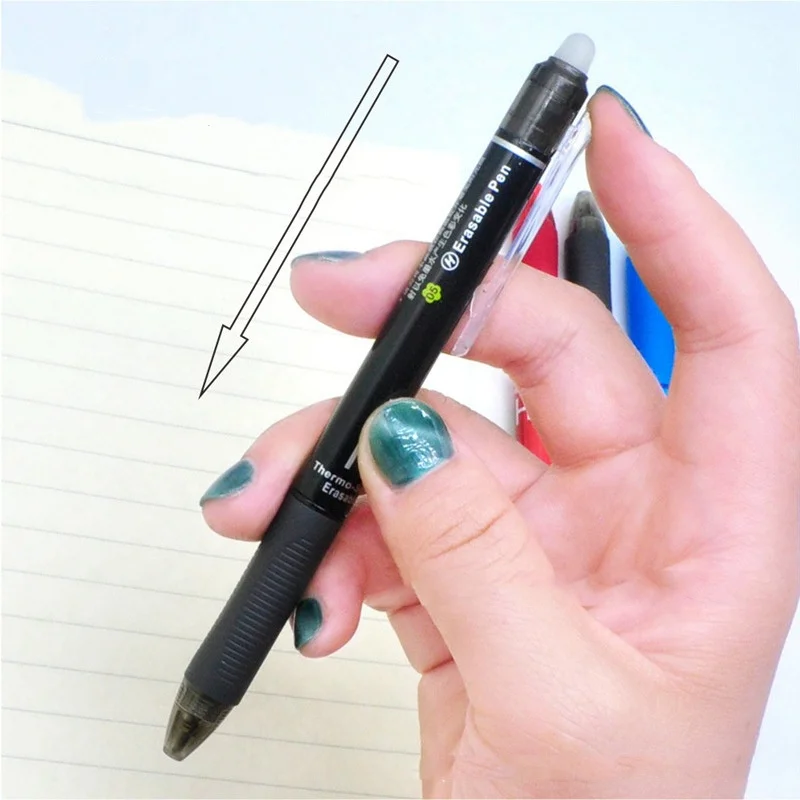 23 pz/set 0.5mm Penna Gel Cancellabile Inchiostro di Grande Capacità con Set di Ricarica Ufficio di Scrittura di Cancelleria Penna Cancellabile Inchiostro Magico Nero/Blu