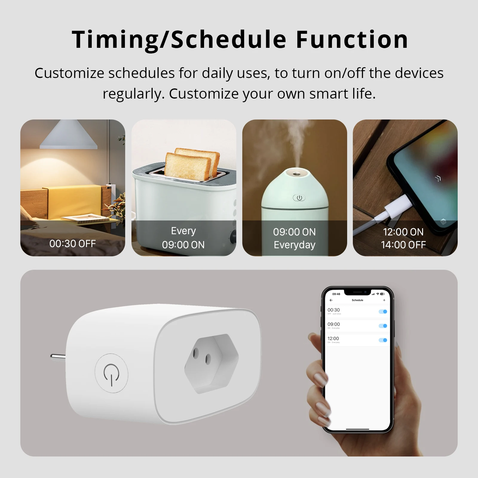 زيجبي-البرازيل قابس ذكي قياسي مع مراقبة الطاقة ، مقبس ذكي ، منفذ عن بعد لجوجل المنزل ، اليكسا ، 16A ، 20A