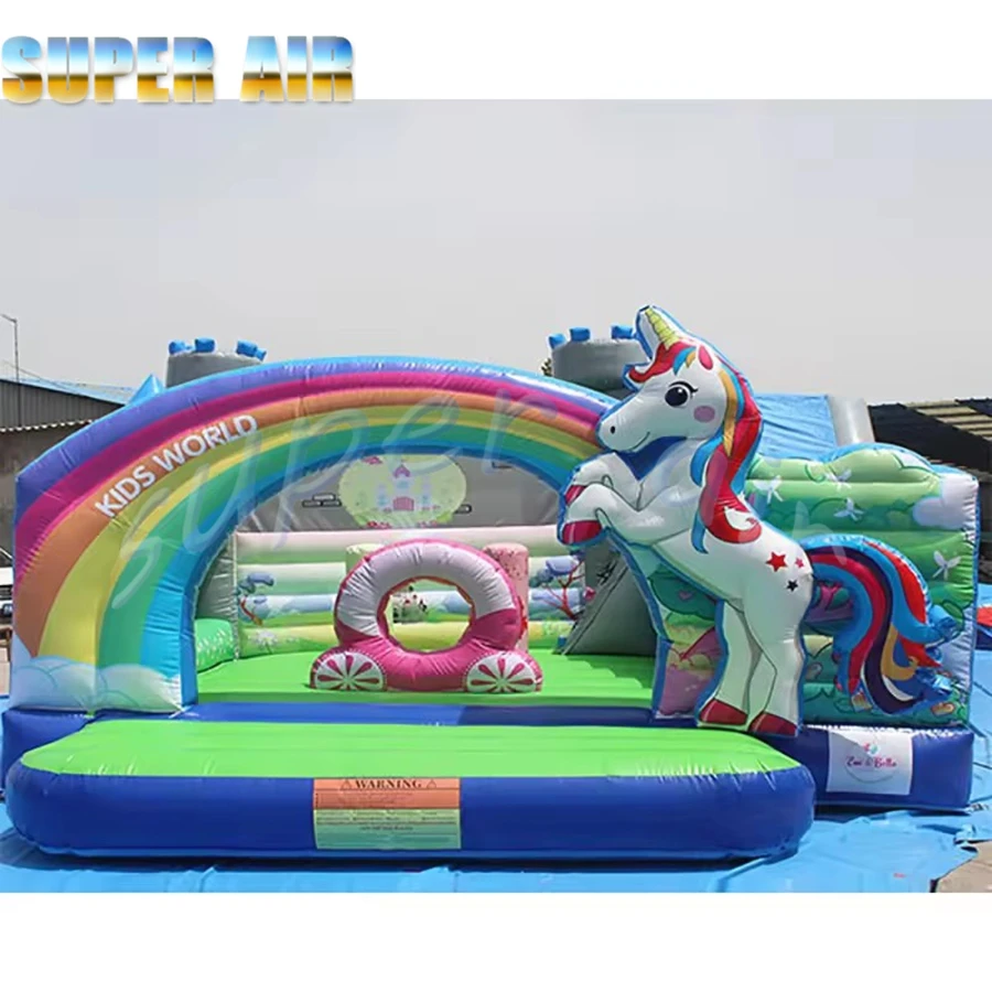 Portable outdoor children's amusement park inflatable pirate slide with air fan for rental
