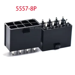 10PCS/Lot 5557 4.2mm black 8P Female Needle Socket Straight 2x4PIN PCI-E for PC Computer ATX Power Connectors