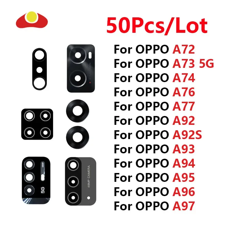 

50Pcs Rear Back Camera Glass Lens For OPPO A72 A73 A74 A76 A77 A92 A93 A94 A95 4G 5G A96 A97 With Adhesive Sticker Replacement