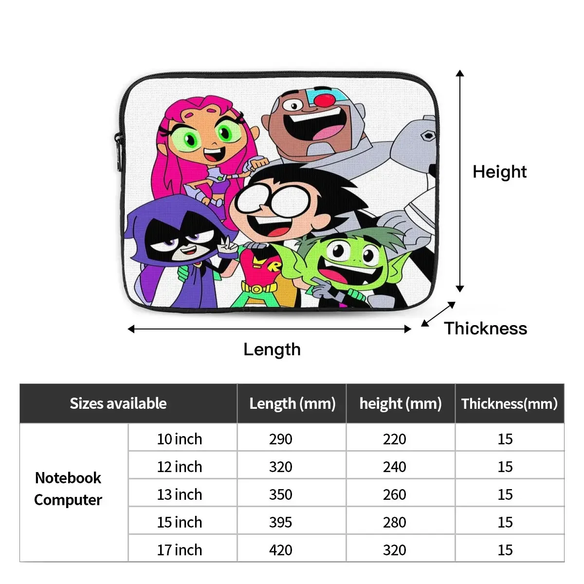 Étui antichoc pour ordinateur portable Teen Titans Picture, MacPleAir Pro, tablette, poudres, 10 ", 12", 13 ", 15", 17"