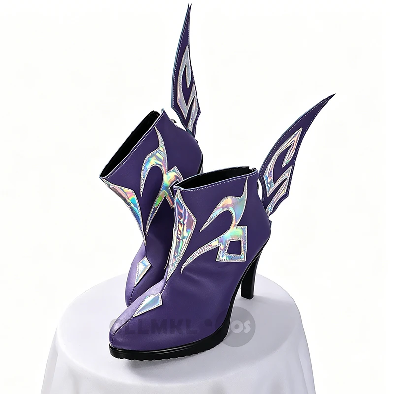 

Game Genshin Impact Skirk Cosplay Shoes High Heels Tartaglia's Master Role Play Halloween Carnival Women Men Outfit Party Prop