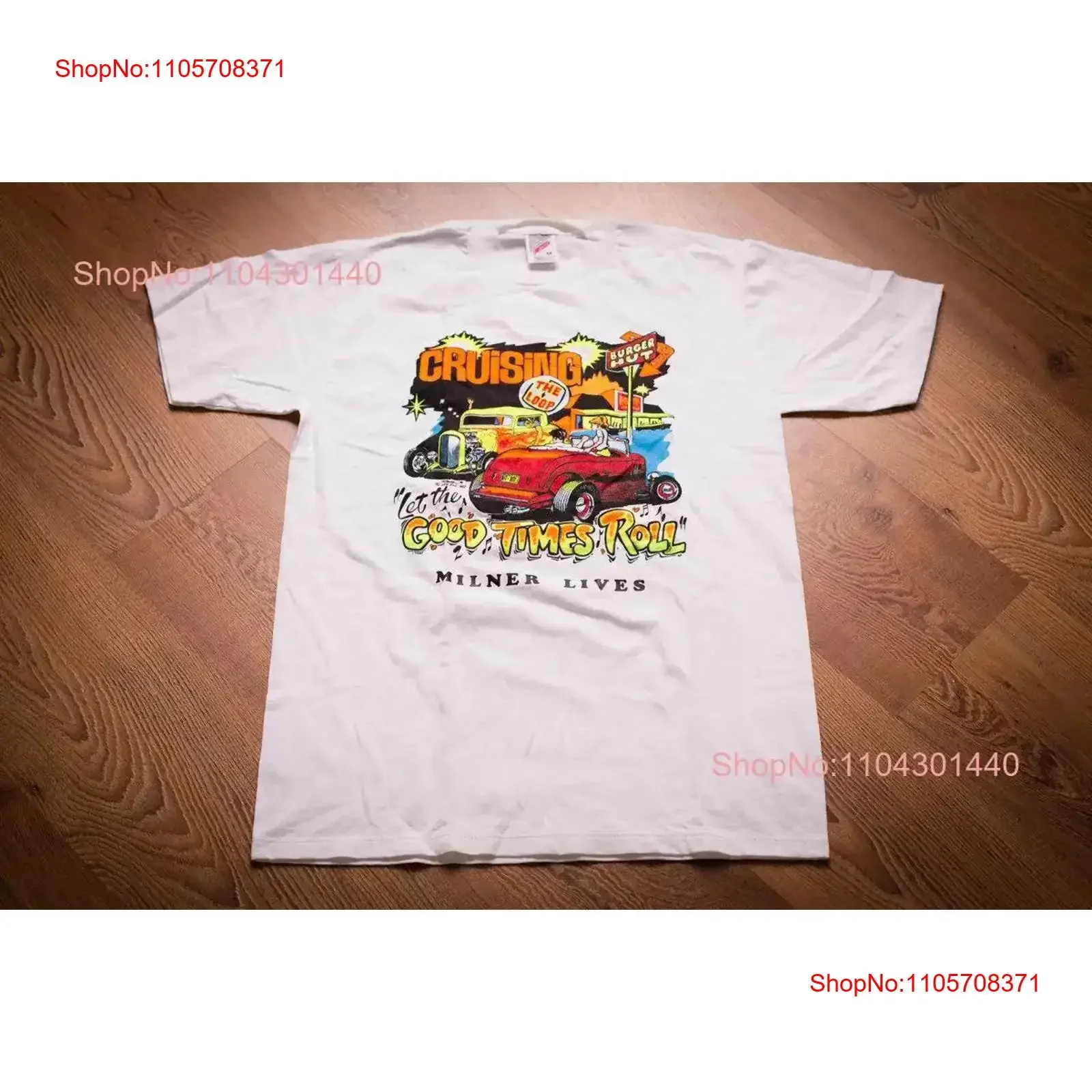 1990 Let the Good Times Roll Classic Car T Shirt M American Graffiti Vintage Neon Milner Lives Cruising vintage Washed Unisex