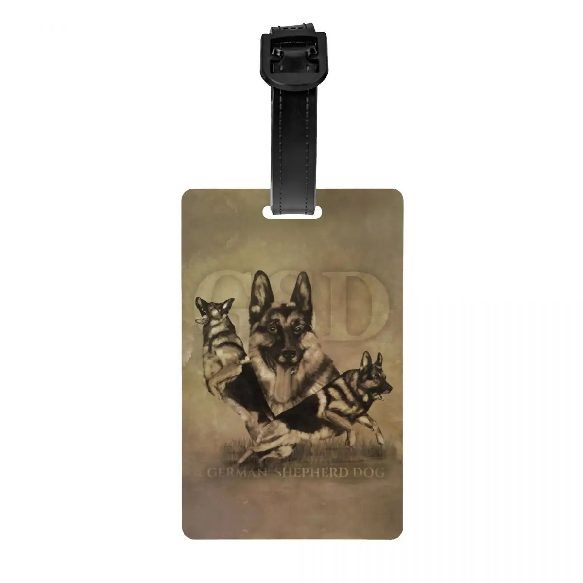 

German Shepherd Dog GSD Collage Luggage Tag for Suitcases Animal Privacy Cover Name ID Card